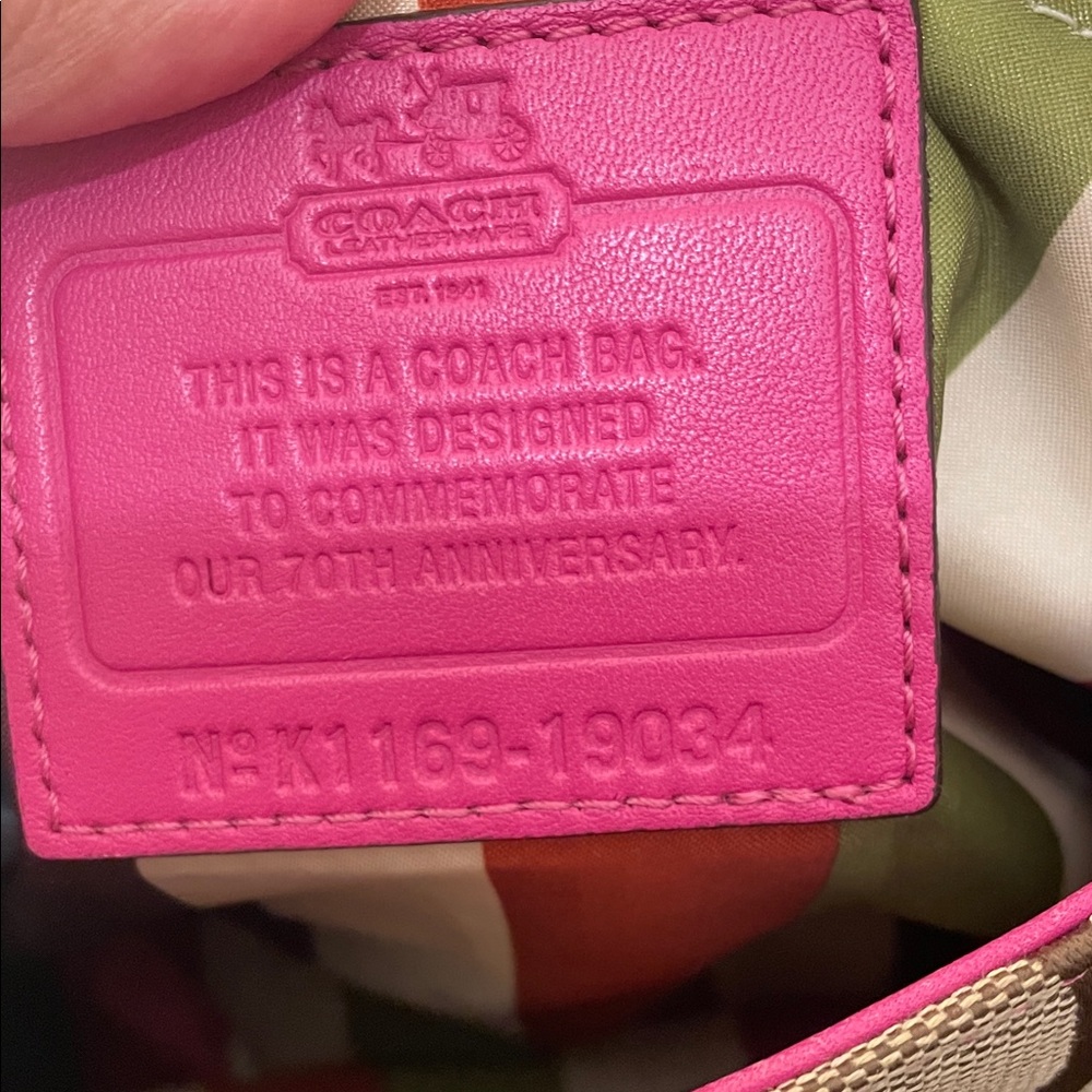 Coach Willis Pink & Brown 70th Anniversary Crossbody In Leather & Signature - Picture 10 of 13